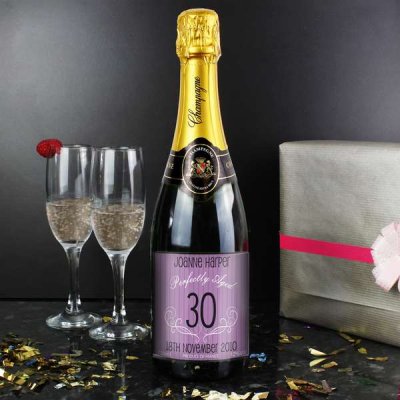 (image for) Personalised Age Champagne Purple with Gift Box