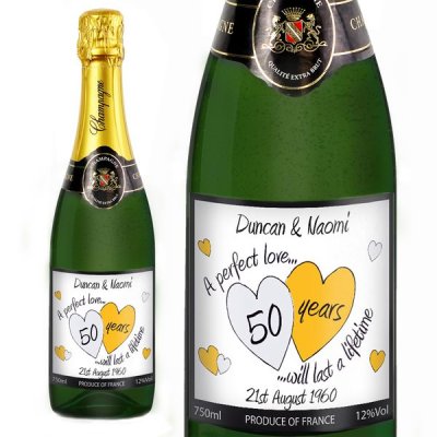(image for) Personalised A Perfect Love Gold Champagne