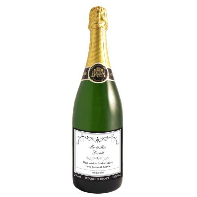 (image for) Personalised Ornate Swirl Champagne Label