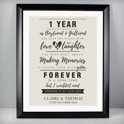 (image for) Personalised Anniversary Black Framed Poster Print