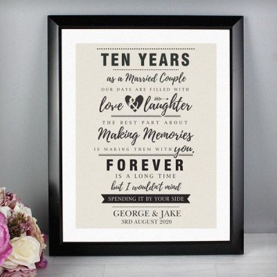 (image for) Personalised Anniversary Black Framed Poster Print