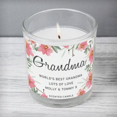 (image for) Personalised Floral Sentimental Scented Jar Candle