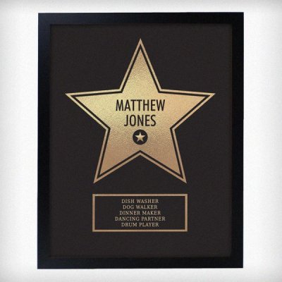 (image for) Personalised Walk of Fame Star Award Black Framed Print