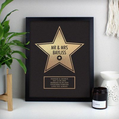 (image for) Personalised Walk of Fame Star Award Black Framed Print