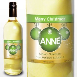 (image for) Personalised White Wine Bauble Label