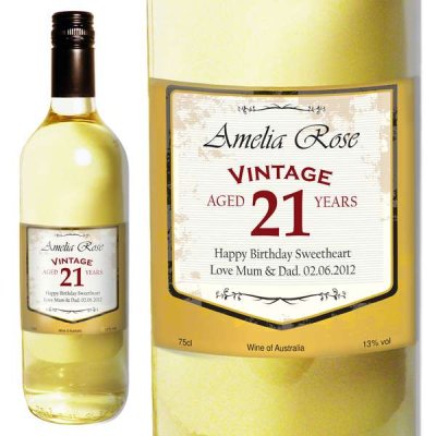 (image for) Personalised White Wine Vintage Age Label