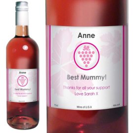 (image for) Personalised Rose Wine Grape Label with Gift Box