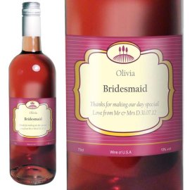 (image for) Personalised Rose Wine Classic Label with Gift Box
