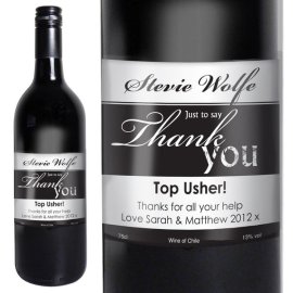 (image for) Personalised Red Wine Thank You Label with Gift Box