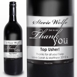 (image for) Personalised Red Wine Thank You Label