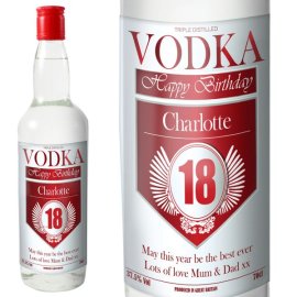 (image for) Personalised Birthday Red & Silver Vodka