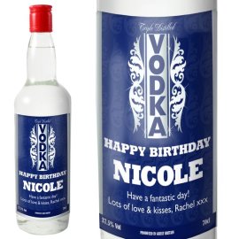 (image for) Personalised Blue & Silver Stripe Vodka
