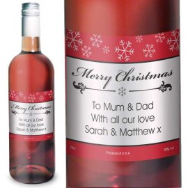 (image for) Personalised Snowflakes Rose Wine