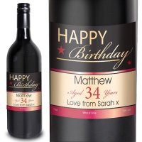 (image for) Personalised Happy Birthday Red Wine