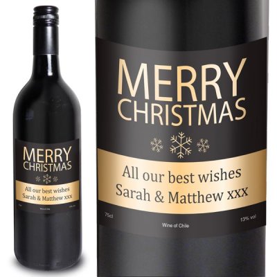 (image for) Personalised Merry Christmas Red Wine