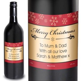 (image for) Personalised Snowflakes Red Wine