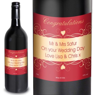 (image for) Personalised Heart Swirl Red Wine