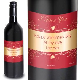 (image for) Personalised Heart Swirl Red Wine