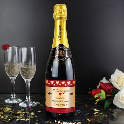 Personalised Hearts Champagne (image for) Personalised Hearts Champagne