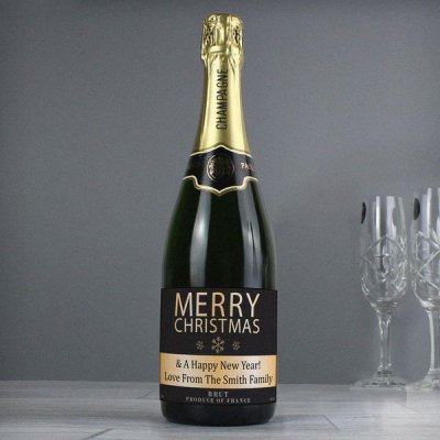 (image for) Personalised Merry Christmas Champagne