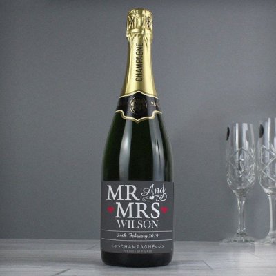 (image for) Personalised Mr & Mrs Champagne