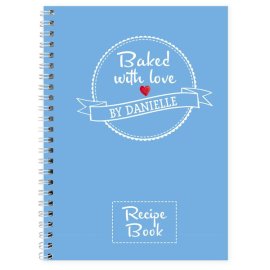 (image for) Personalised Baked With Love Recipes A5 Notebook
