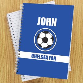 (image for) Personalised Dark Blue Football Fan A5 Notebook