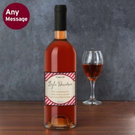 (image for) Personalised Pink Stripe Rose Wine