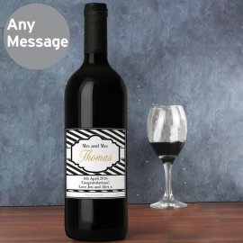 (image for) Personalised Art Deco Striped Red Wine