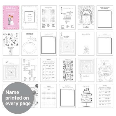 (image for) Personalised Wedding Activity Book for Girls