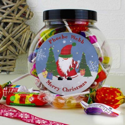 (image for) Personalised Tartan Santa Sweet Jar