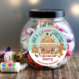 (image for) Personalised Gingerbread House Sweet Jar