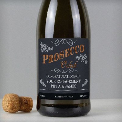 (image for) Personalised 'Prosecco O'Clock' Bottle of Prosecco