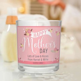 (image for) Personalised Floral Bouquet Mother's Day Scented Jar Candle