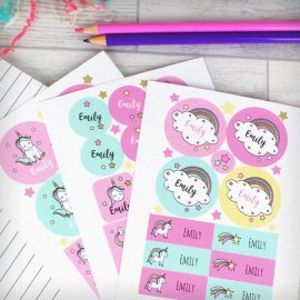 (image for) Personalised Baby Unicorn Sticker Set