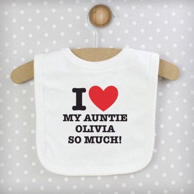 (image for) Personalised I HEART 0-3 Months Baby Bib
