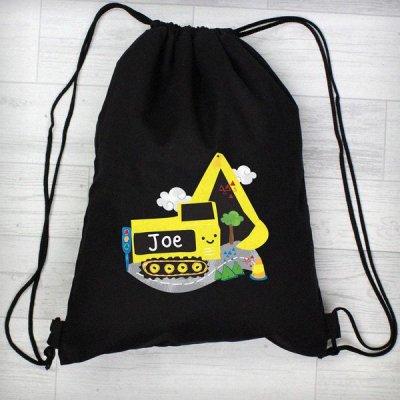 (image for) Personalised Digger Black Swim & Kit Bag