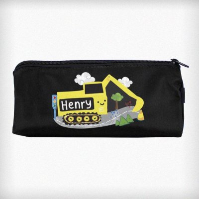 (image for) Personalised Digger Black Pencil Case