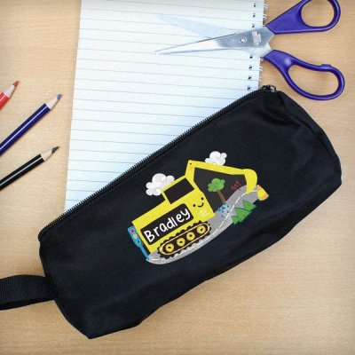 (image for) Personalised Digger Black Pencil Case