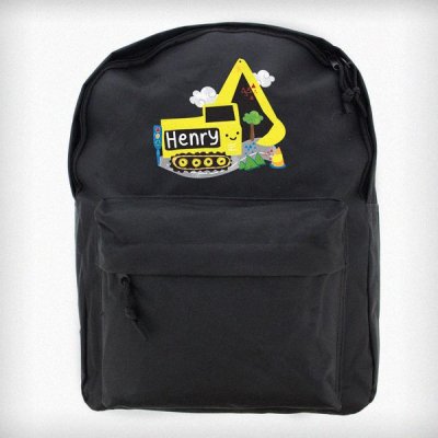 (image for) Personalised Digger Black Backpack