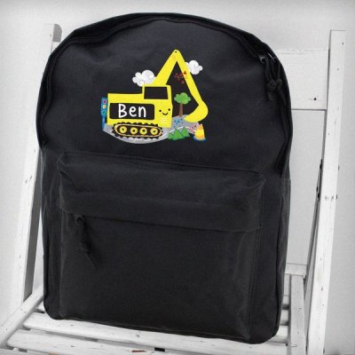 (image for) Personalised Digger Black Backpack