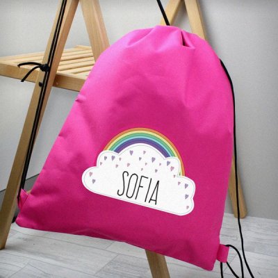 (image for) Personalised Rainbow Pink Swim & Kit Bag
