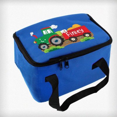 (image for) Personalised Tractor Blue Lunch Bag