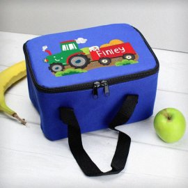 (image for) Personalised Tractor Blue Lunch Bag