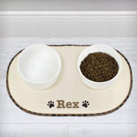 (image for) Personalised Brown Paw Print Pet Bowl Placemat
