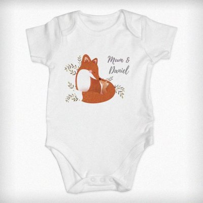 (image for) Personalised Mummy and Me Fox 0-3 Months Baby Vest