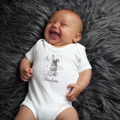 (image for) Personalised Baby Bunny 0-3 Months Baby Vest