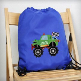 (image for) Personalised Monster Truck Blue Kit Bag