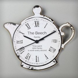(image for) Personalised Teapot Shape Wooden Clock
