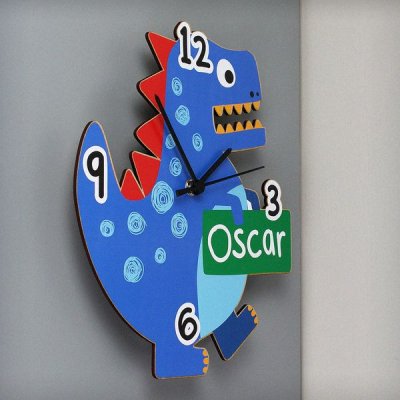 (image for) Personalised Dinosaur Shape Wooden Clock